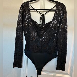 BLACK SEQUIN BODYSUIT